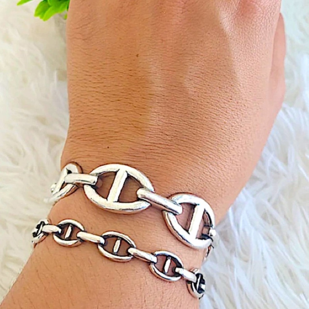 Silver Mariner Bangle Cuff Bracelet Set Small Marner Lg Mariner